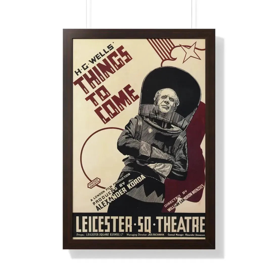 THINGS TO COME (3) 1936 - Framed Movie Poster 20" x 30" Walnut - The Sticker Space