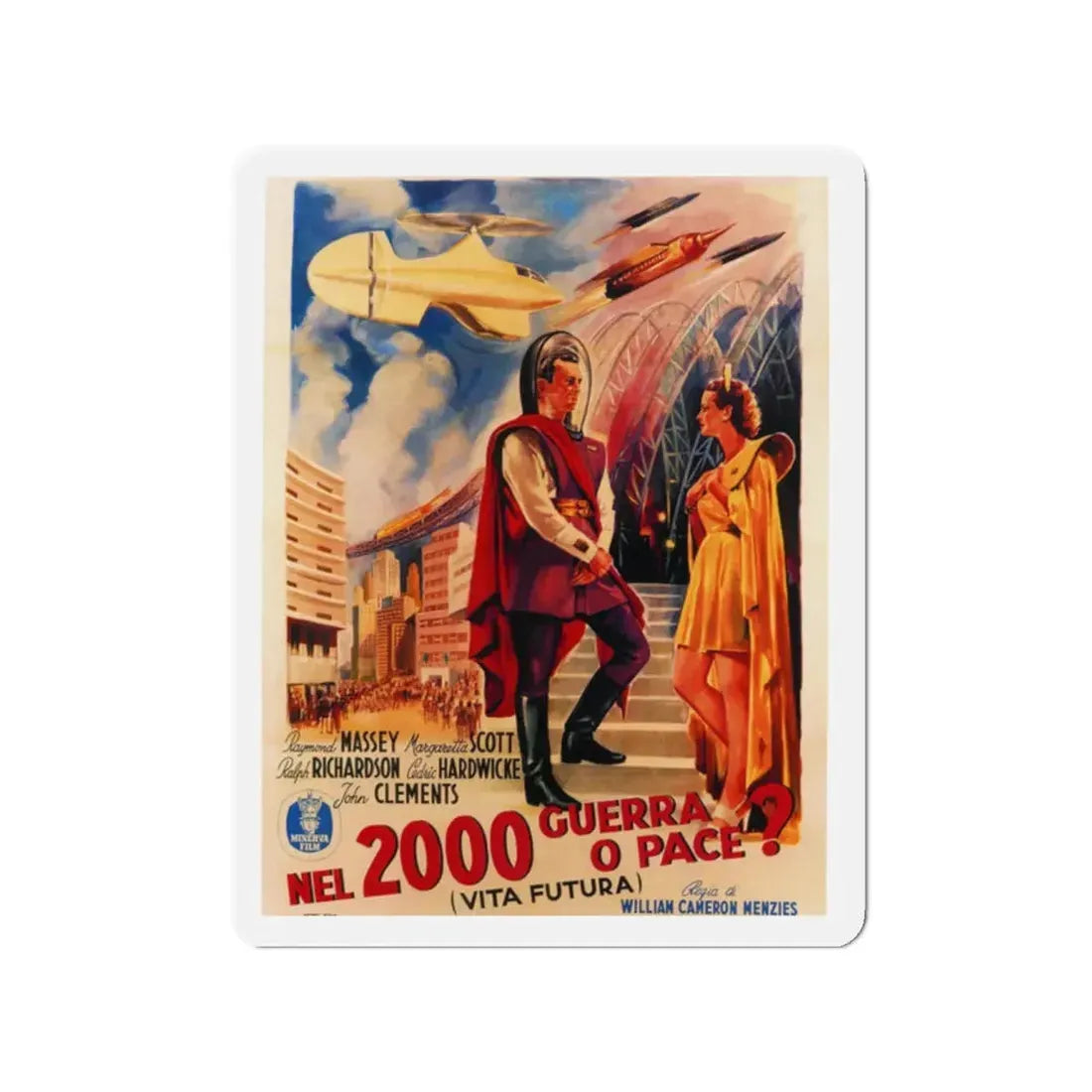 THINGS TO COME (ITALIAN) 1936 Movie Poster - Refrigerator Magnet 2 Inch - The Sticker Space
