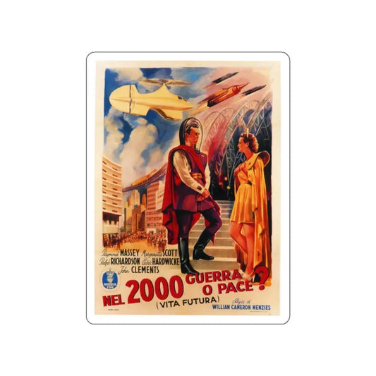 THINGS TO COME (ITALIAN) 1936 Movie Poster STICKER Vinyl Die-Cut Decal 2 Inch - The Sticker Space