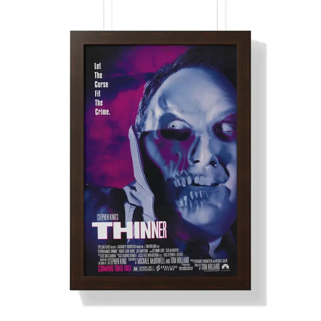THINNER 1996 - Framed Movie Poster 16″ x 24″ Walnut - The Sticker Space