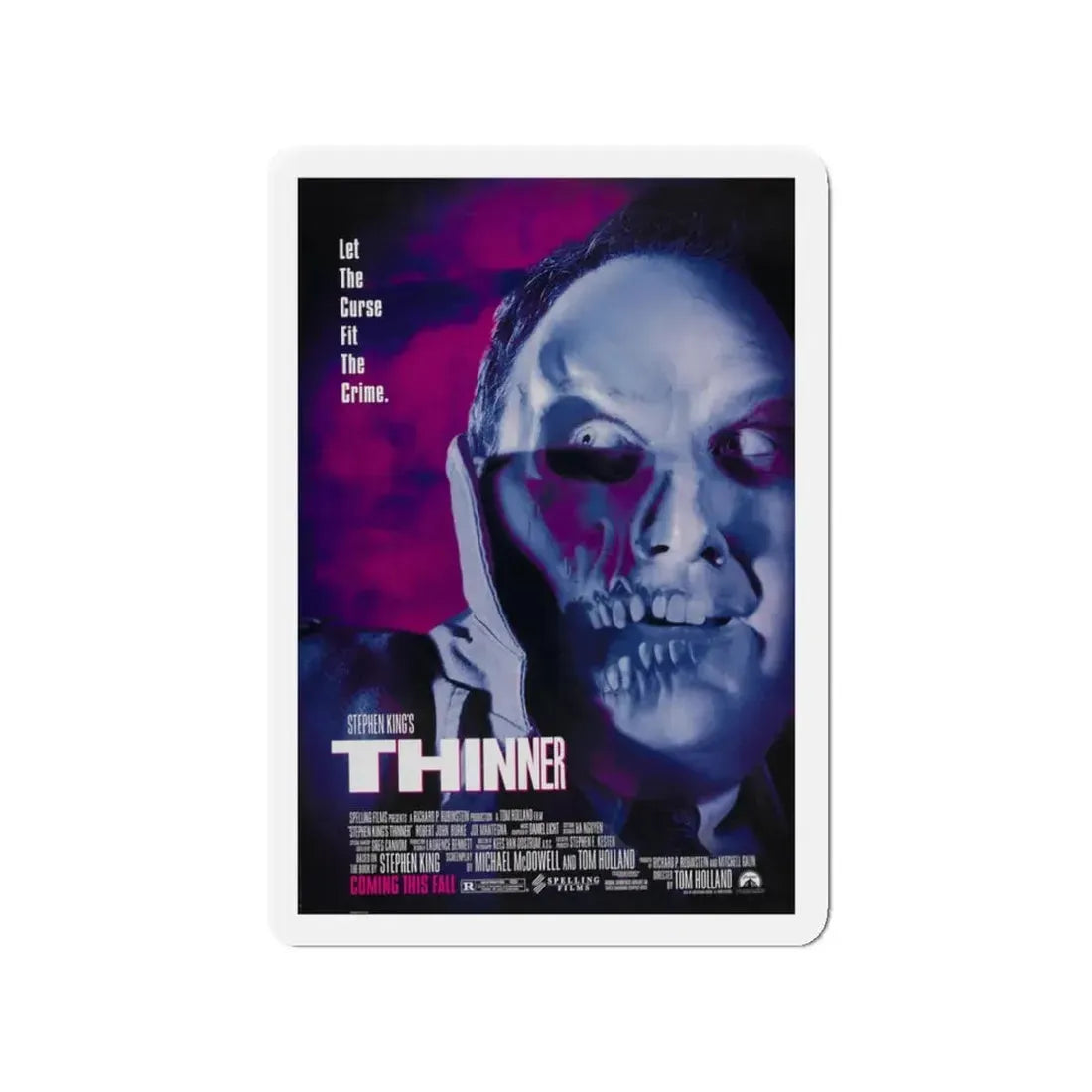 THINNER 1996 Movie Poster - Refrigerator Magnet 3 Inch Die-Cut - The Sticker Space