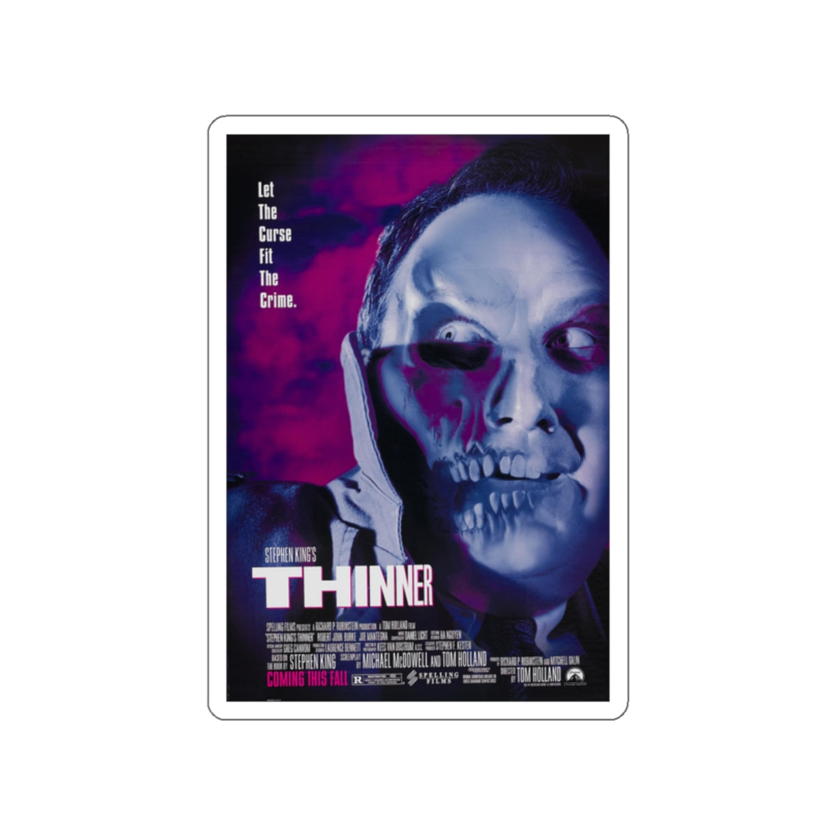 THINNER 1996 Movie Poster STICKER Vinyl Die-Cut Decal-White-The Sticker Space