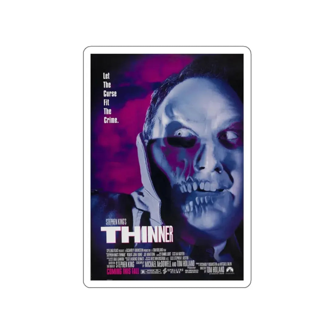 THINNER 1996 Movie Poster STICKER Vinyl Die-Cut Decal 4 Inch - The Sticker Space