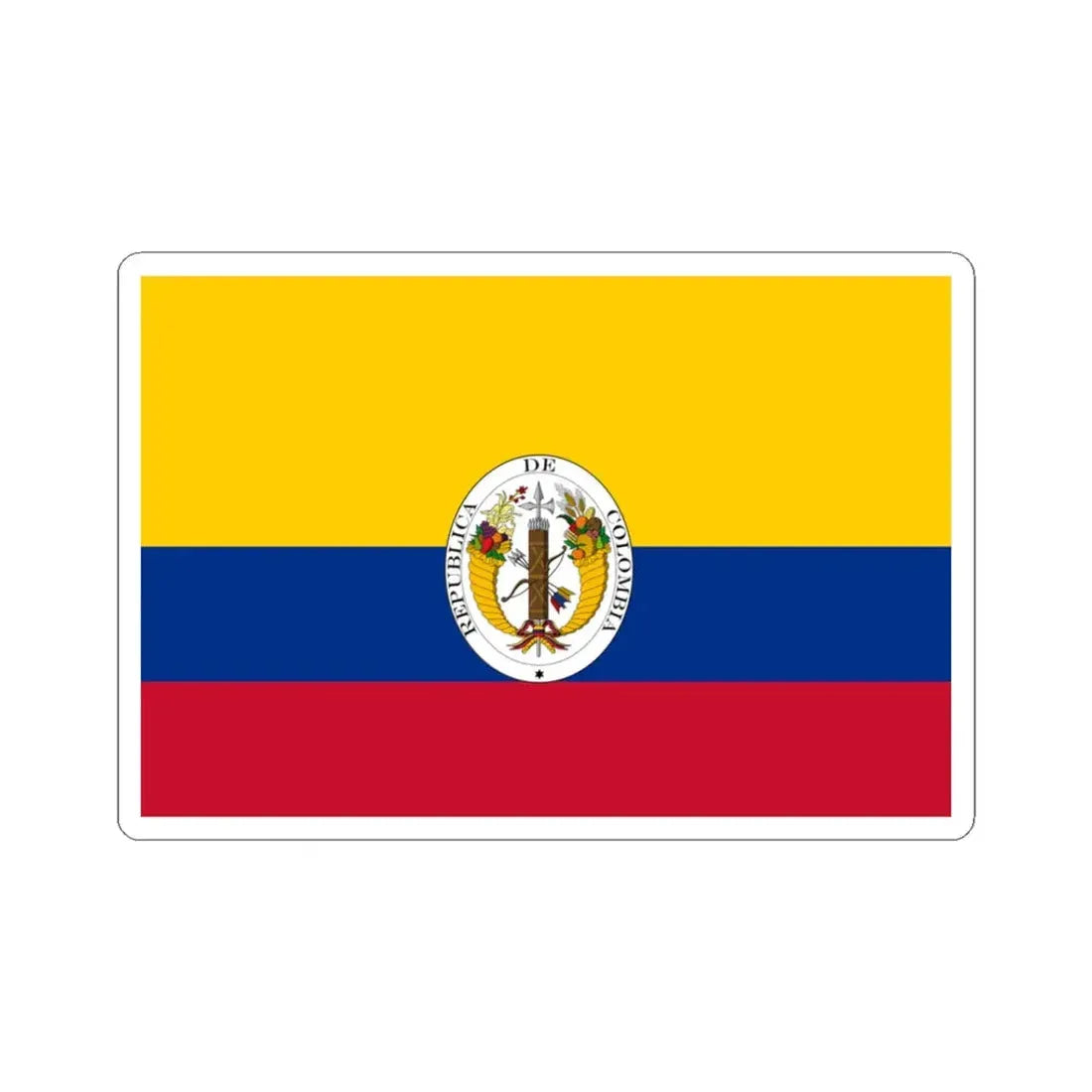 Third flag of the Gran Colmbia 1821-1831 (Colombia) STICKER Vinyl Kiss-Cut Decal 3 Inch White - The Sticker Space