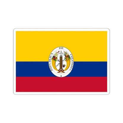 Third flag of the Gran Colombia centered coat of arms (Colombia) STICKER Vinyl Kiss-Cut Decal 2 Inch White - The Sticker Space