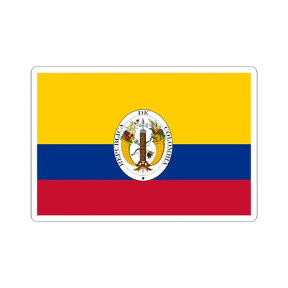 Third flag of the Gran Colombia centered coat of arms (Colombia) STICKER Vinyl Kiss-Cut Decal 3 Inch White - The Sticker Space