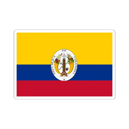 Third flag of the Gran Colombia centered coat of arms (Colombia) STICKER Vinyl Kiss-Cut Decal 6 Inch White - The Sticker Space