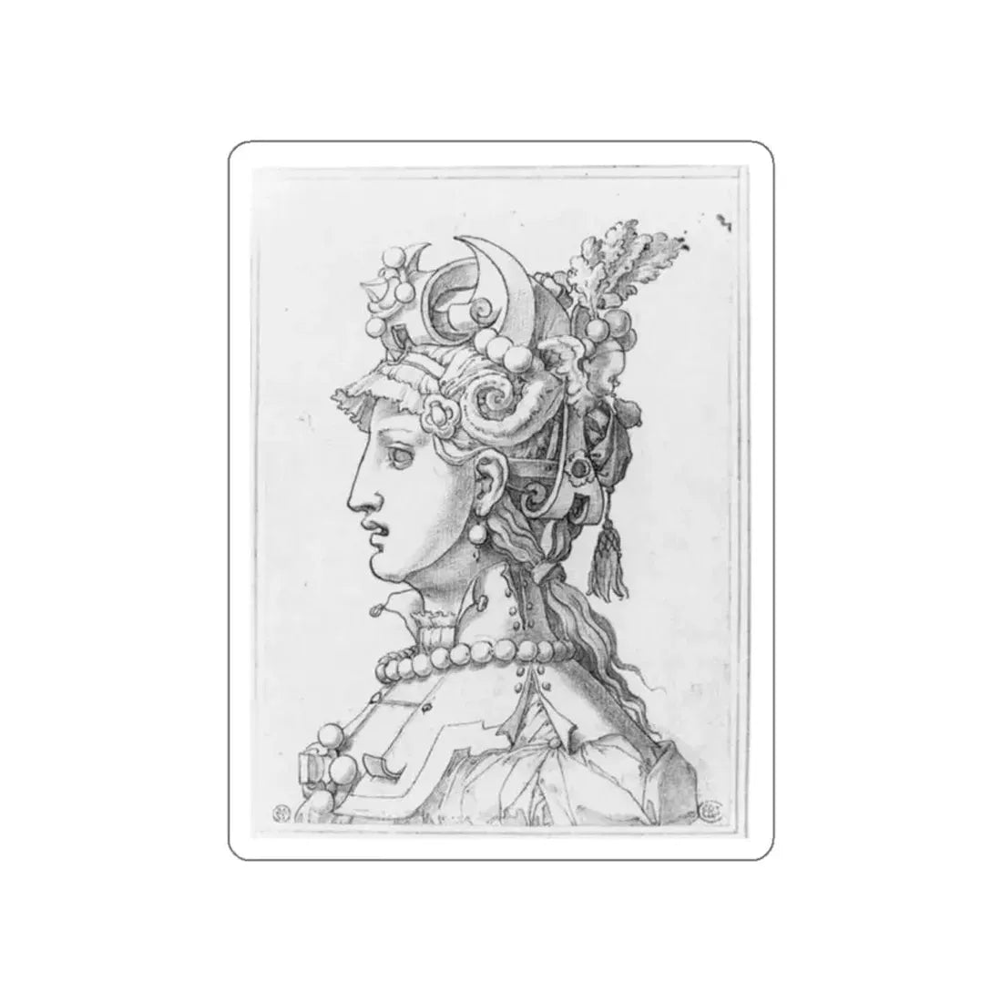 THIRY, Leonard - Female Mask (Artwork) STICKER Vinyl Die-Cut Decal White Die-Cut 2 Inch - The Sticker Space