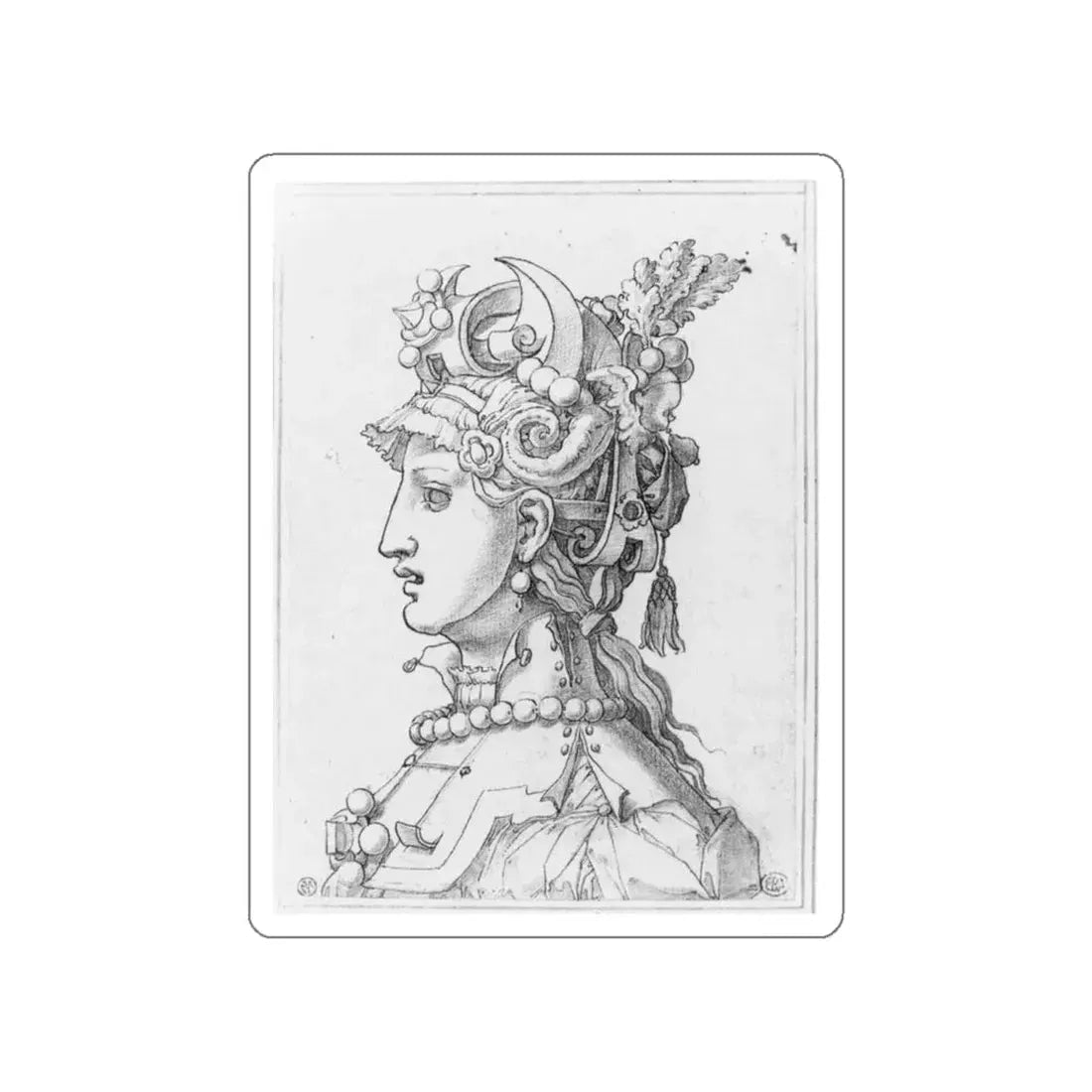 THIRY, Leonard - Female Mask (Artwork) STICKER Vinyl Die-Cut Decal White Die-Cut 6 Inch - The Sticker Space