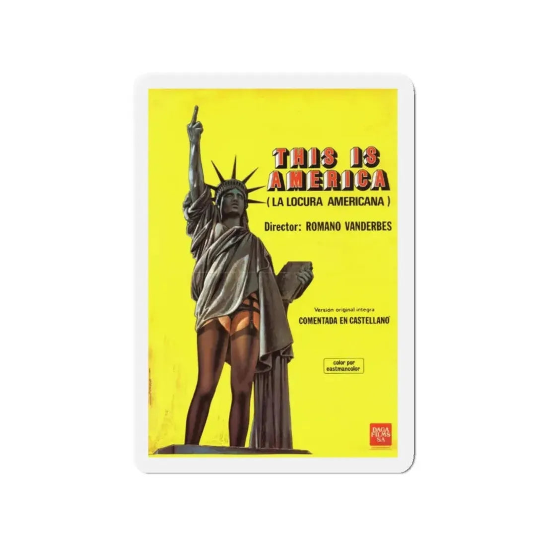THIS IS AMERICA 1977 Movie Poster - Refrigerator Magnet 3 Inch Die-Cut - The Sticker Space
