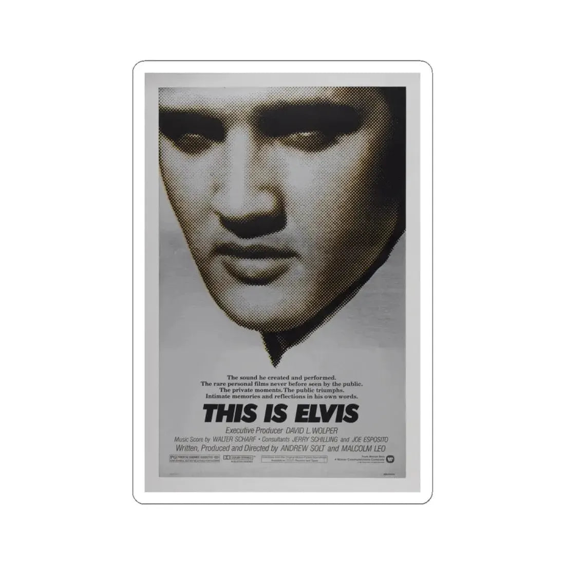 This is Elvis 1981 Movie Poster - STICKER Vinyl Kiss-Cut Decal 4 Inch White - The Sticker Space