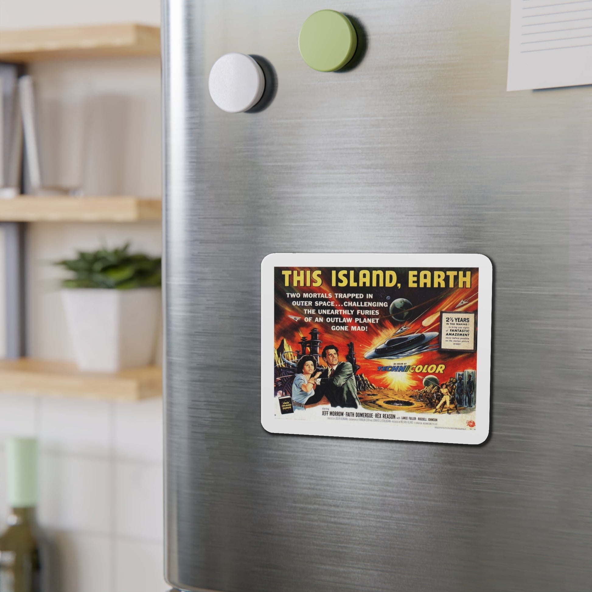 This Island Earth 1955 Movie Poster Die-Cut Magnet-The Sticker Space