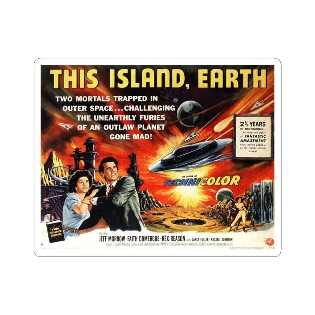 This Island Earth 1955 Movie Poster - STICKER Vinyl Kiss-Cut Decal 3 Inch White - The Sticker Space