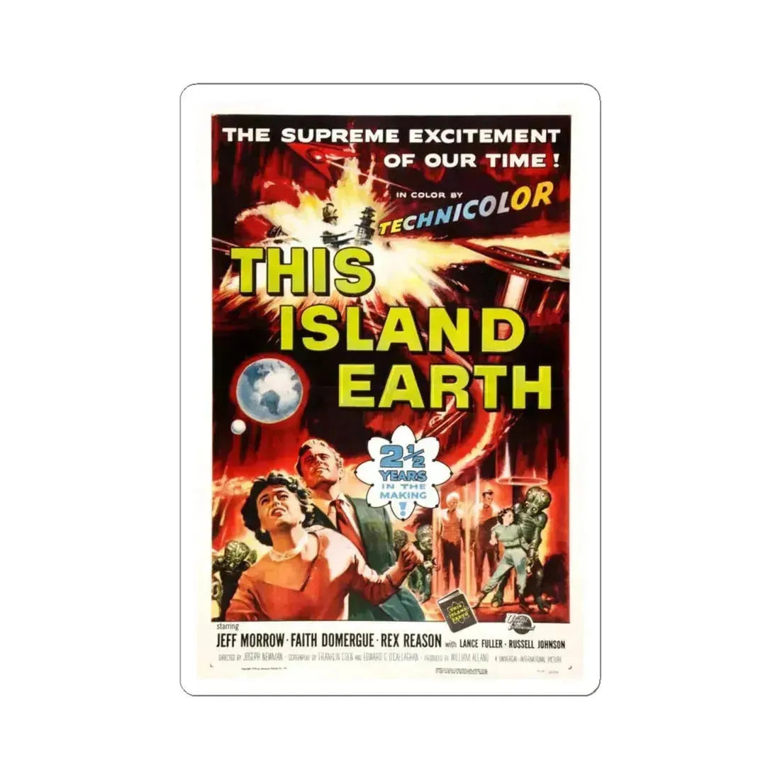 THIS ISLAND EARTH 1955 Movie Poster - STICKER Vinyl Kiss-Cut Decal 6 Inch White - The Sticker Space