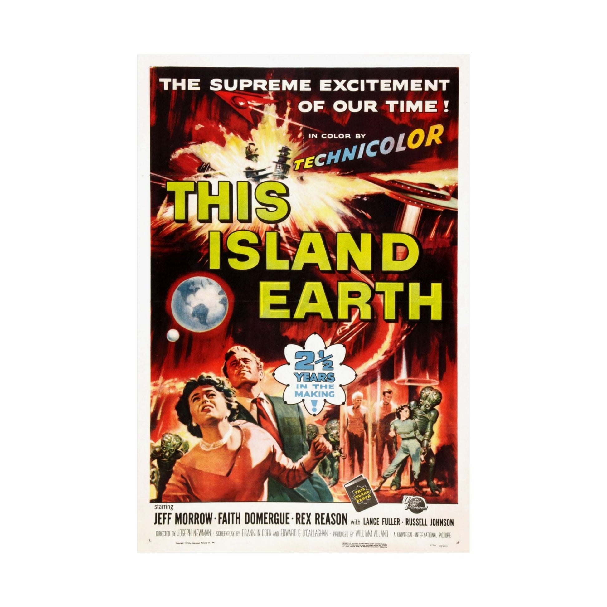 THIS ISLAND EARTH 1955 - Paper Movie Poster-The Sticker Space