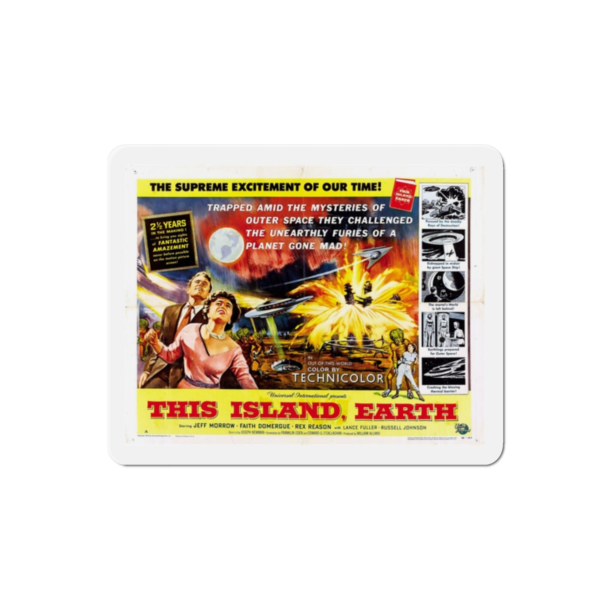 This Island Earth 1955 v2 Movie Poster Die-Cut Magnet-2 Inch-The Sticker Space