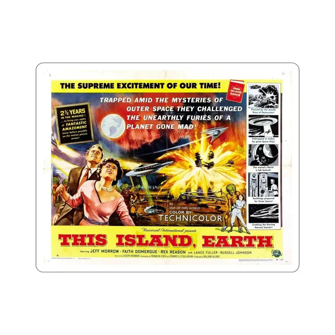This Island Earth 1955 v2 Movie Poster STICKER Vinyl Die-Cut Decal 4 Inch - The Sticker Space