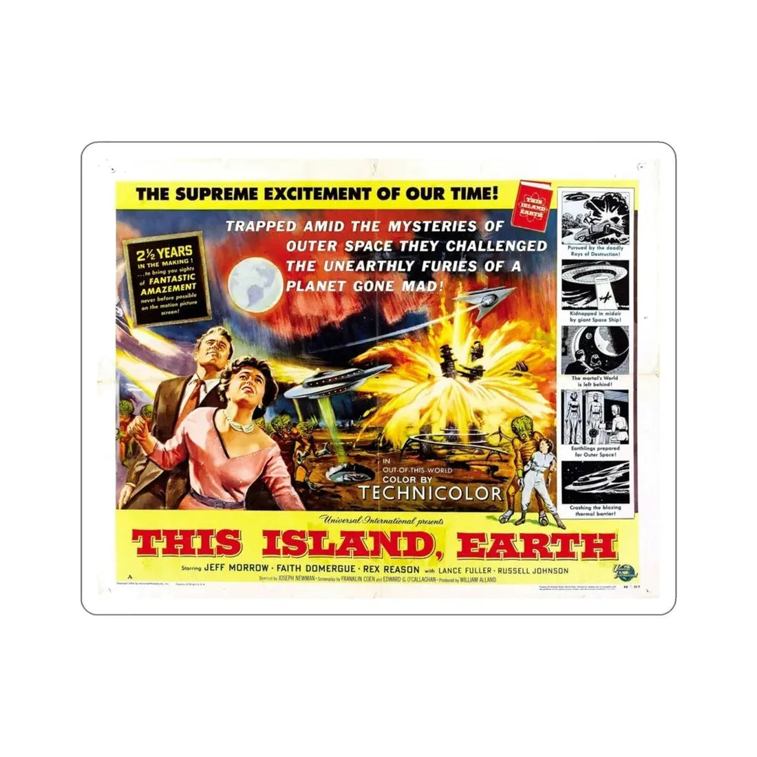 This Island Earth 1955 v2 Movie Poster STICKER Vinyl Die-Cut Decal 4 Inch - The Sticker Space