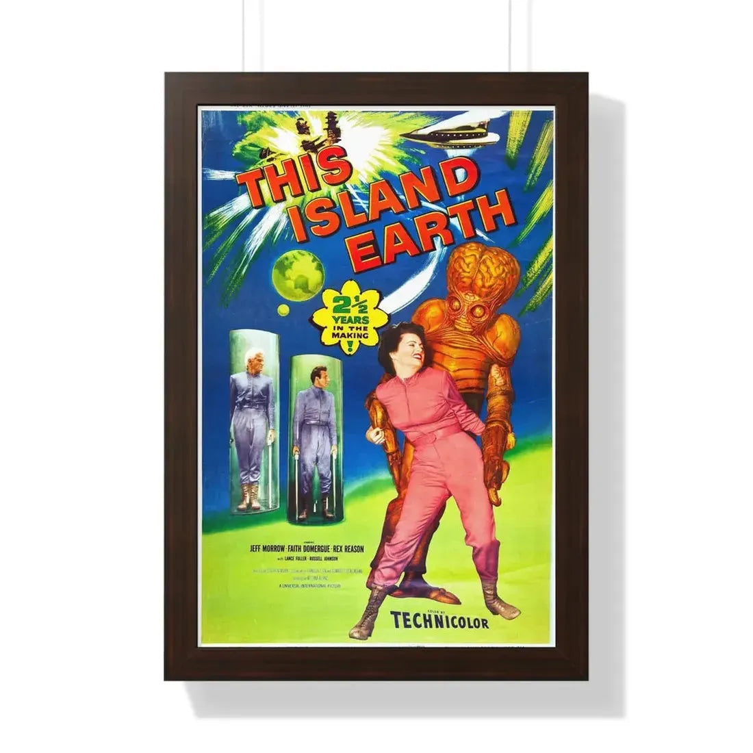 THIS ISLAND EARTH (2) 1955 - Framed Movie Poster 16″ x 24″ Walnut - The Sticker Space