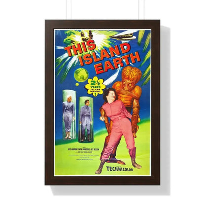 THIS ISLAND EARTH (2) 1955 - Framed Movie Poster 16″ x 24″ Walnut - The Sticker Space