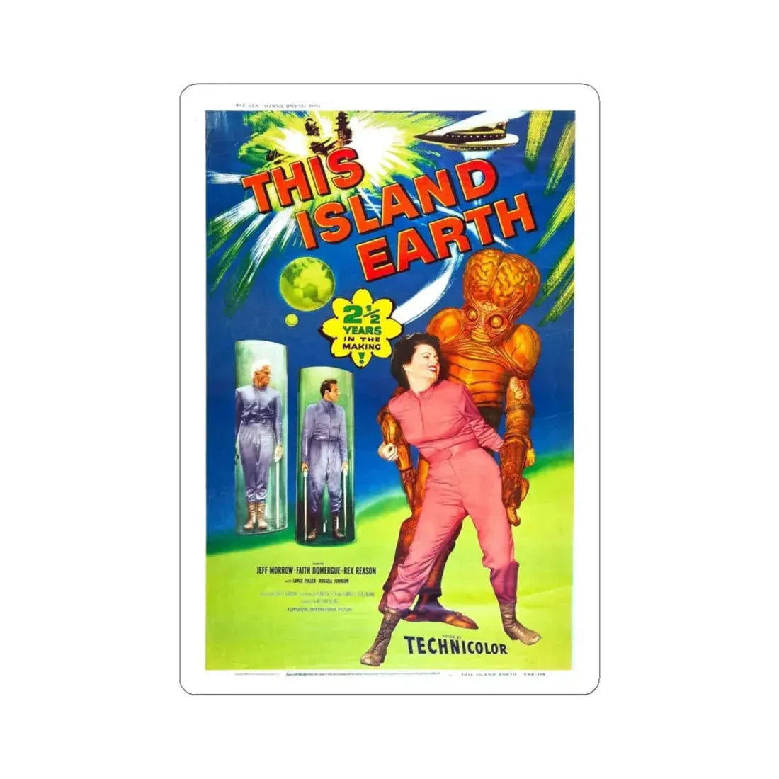THIS ISLAND EARTH (2) 1955 Movie Poster - STICKER Vinyl Kiss-Cut Decal 4 Inch White - The Sticker Space