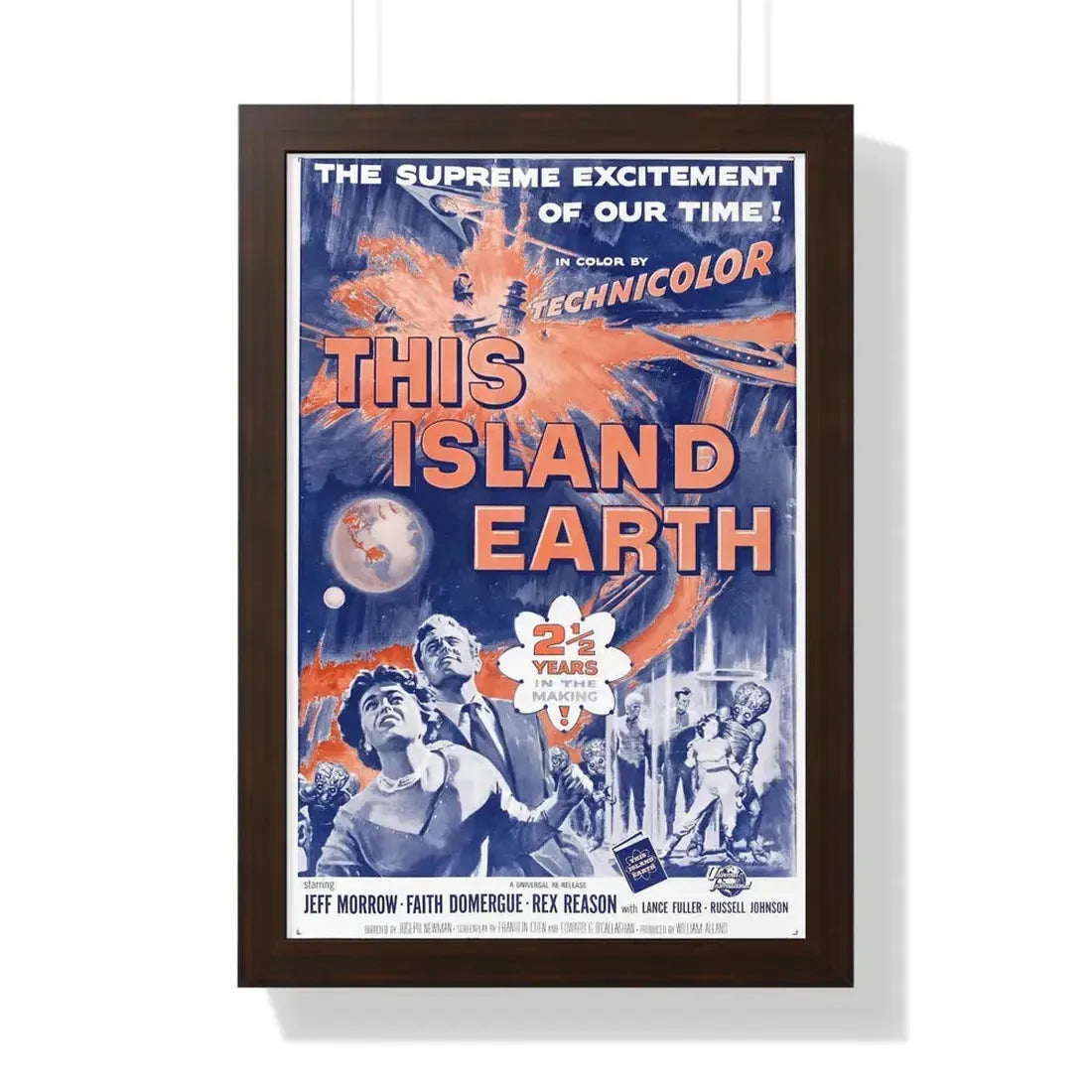 THIS ISLAND EARTH (3) 1955 - Framed Movie Poster 16″ x 24″ Walnut - The Sticker Space
