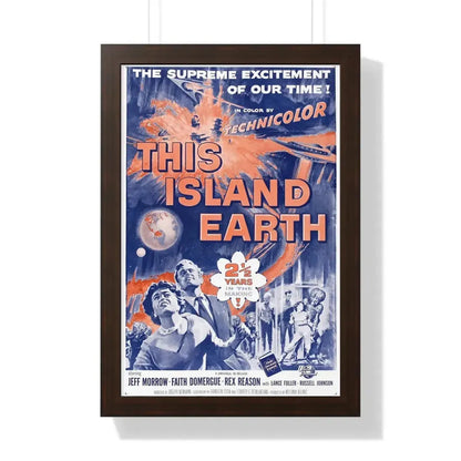 THIS ISLAND EARTH (3) 1955 - Framed Movie Poster 16″ x 24″ Walnut - The Sticker Space