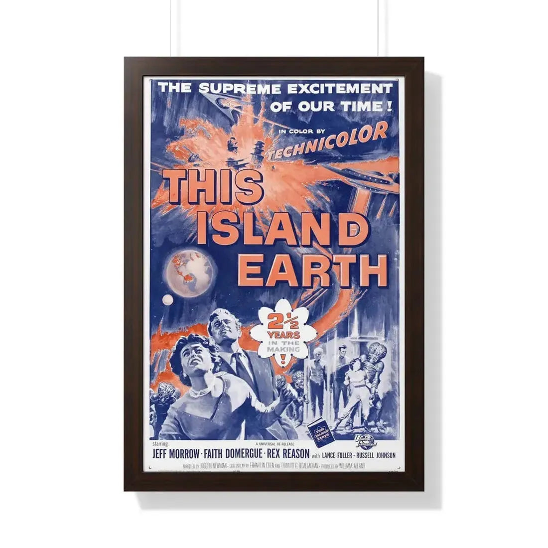 THIS ISLAND EARTH (3) 1955 - Framed Movie Poster 20" x 30" Walnut - The Sticker Space