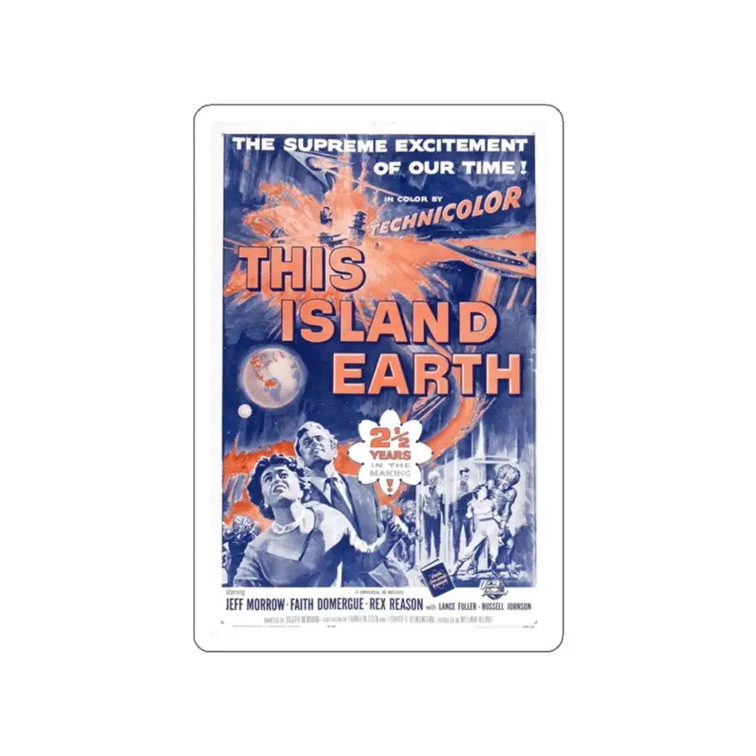 THIS ISLAND EARTH (3) 1955 Movie Poster STICKER Vinyl Die-Cut Decal 2 Inch - The Sticker Space