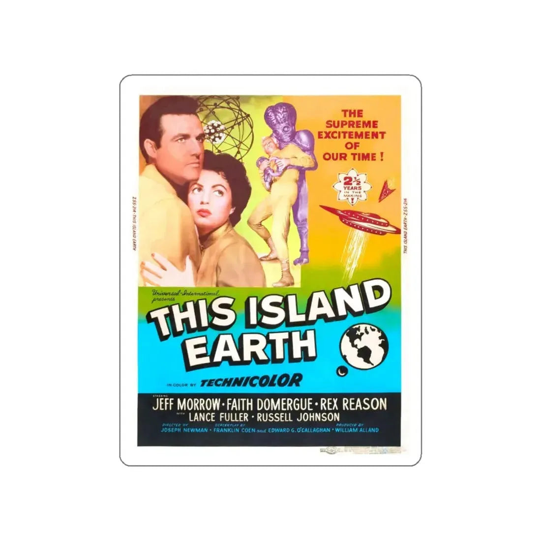 THIS ISLAND EARTH (4) 1955 Movie Poster STICKER Vinyl Die-Cut Decal 6 Inch - The Sticker Space
