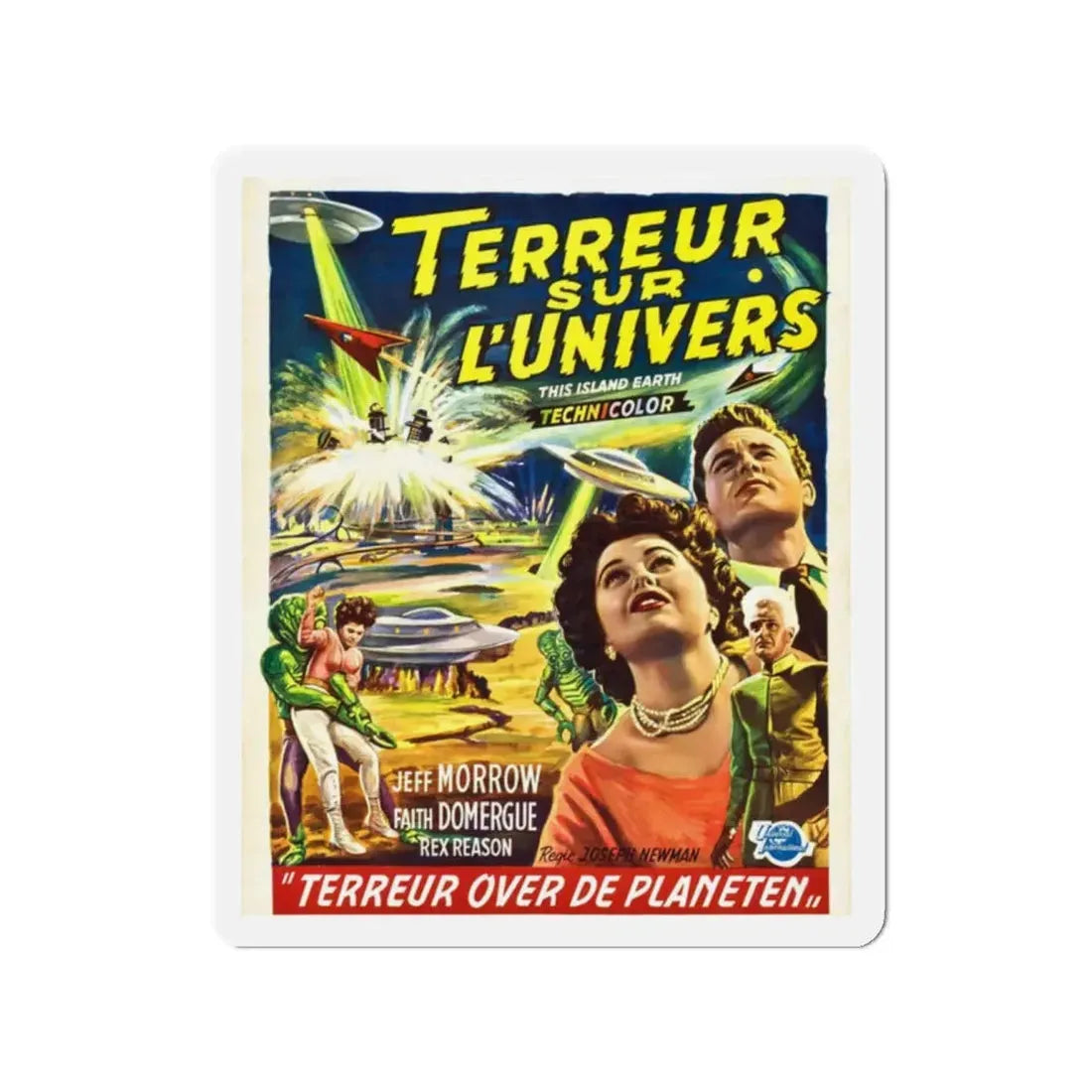 THIS ISLAND EARTH (BELGIAN) 1955 Movie Poster - Refrigerator Magnet 2 Inch Die-Cut - The Sticker Space