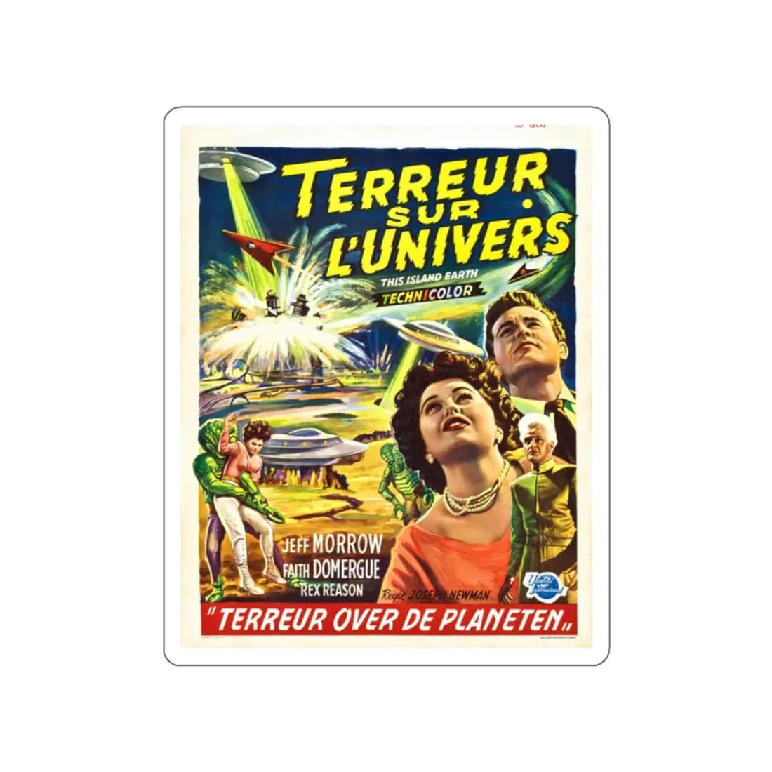 THIS ISLAND EARTH (BELGIAN) 1955 Movie Poster STICKER Vinyl Die-Cut Decal 2 Inch - The Sticker Space