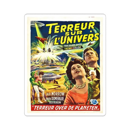 THIS ISLAND EARTH (BELGIAN) 1955 Movie Poster - STICKER Vinyl Kiss-Cut Decal 3 Inch White - The Sticker Space