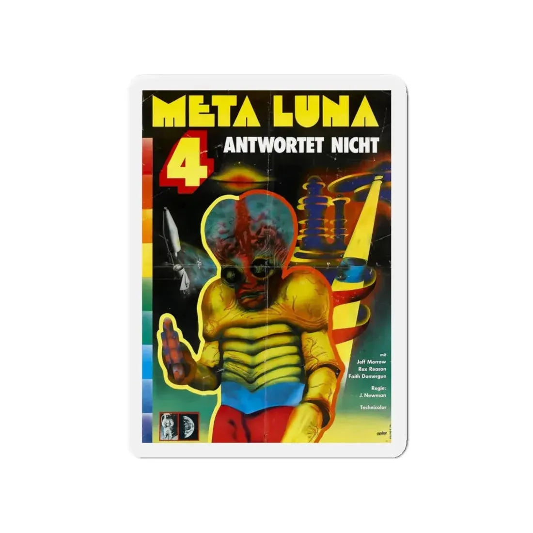 THIS ISLAND EARTH (GERMAN) 1955 Movie Poster - Refrigerator Magnet 4 Inch Die-Cut - The Sticker Space