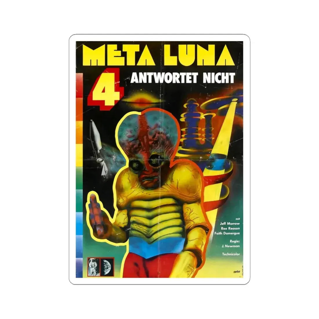 THIS ISLAND EARTH (GERMAN) 1955 Movie Poster - STICKER Vinyl Kiss-Cut Decal 6 Inch White - The Sticker Space