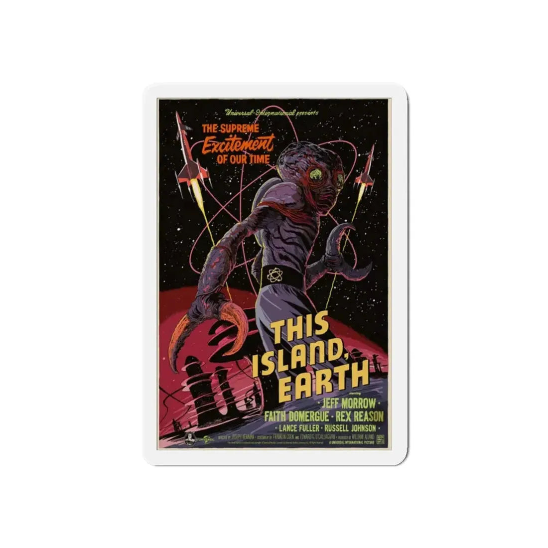 THIS ISLAND EARTH (MONDO) 1955 Movie Poster - Refrigerator Magnet 6 Inch - The Sticker Space