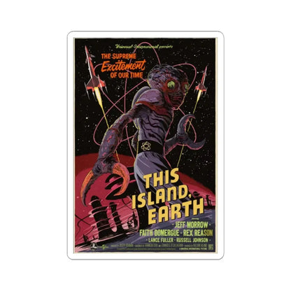 THIS ISLAND EARTH (MONDO) 1955 Movie Poster - STICKER Vinyl Kiss-Cut Decal 2 Inch White - The Sticker Space