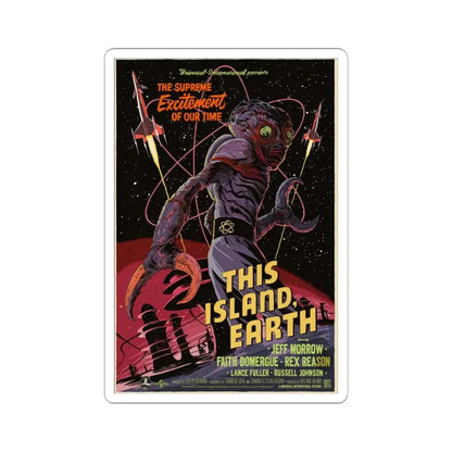 THIS ISLAND EARTH (MONDO) 1955 Movie Poster - STICKER Vinyl Kiss-Cut Decal 6 Inch White - The Sticker Space