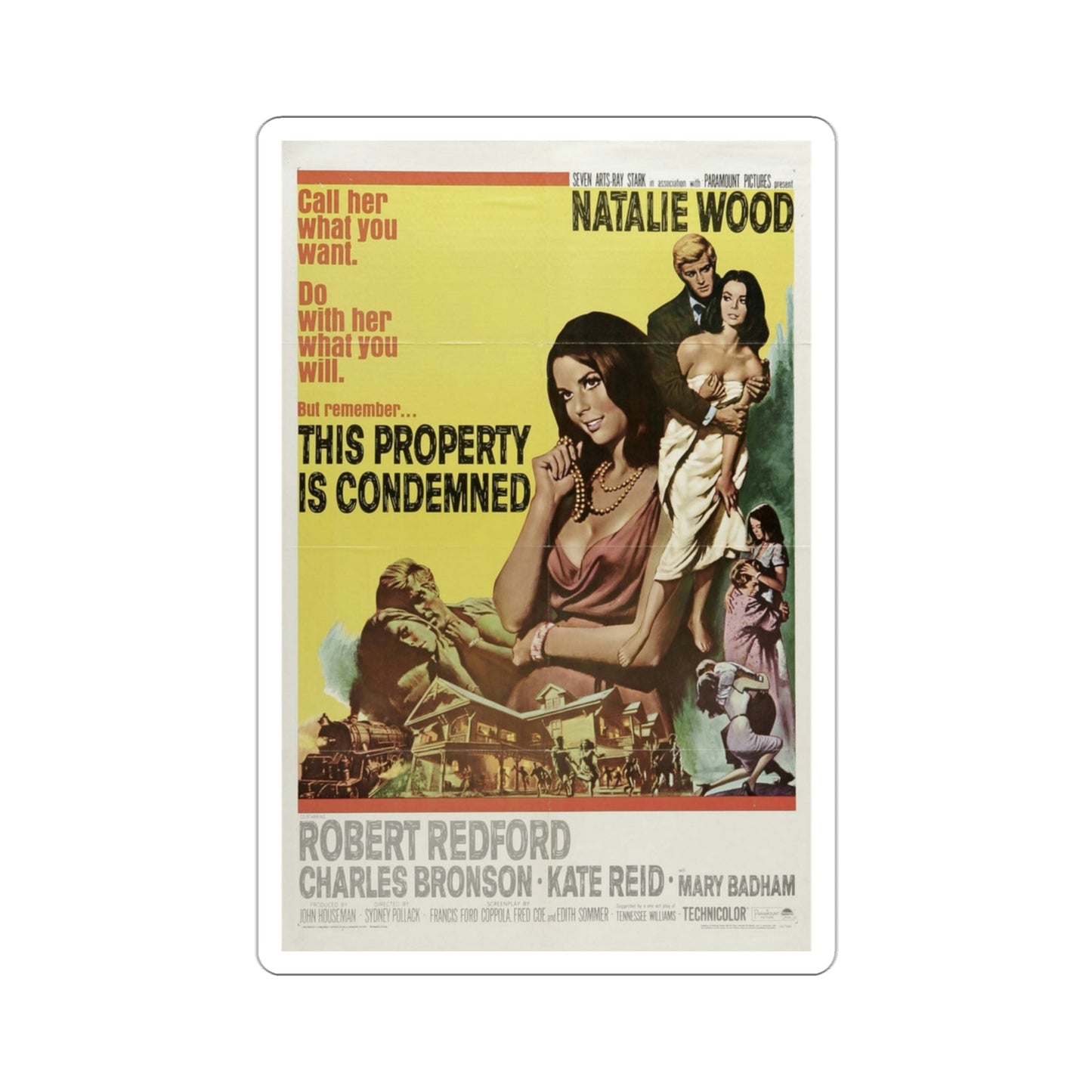 This Property Is Condemned 1966 Movie Poster STICKER Vinyl Die-Cut Decal-3 Inch-The Sticker Space