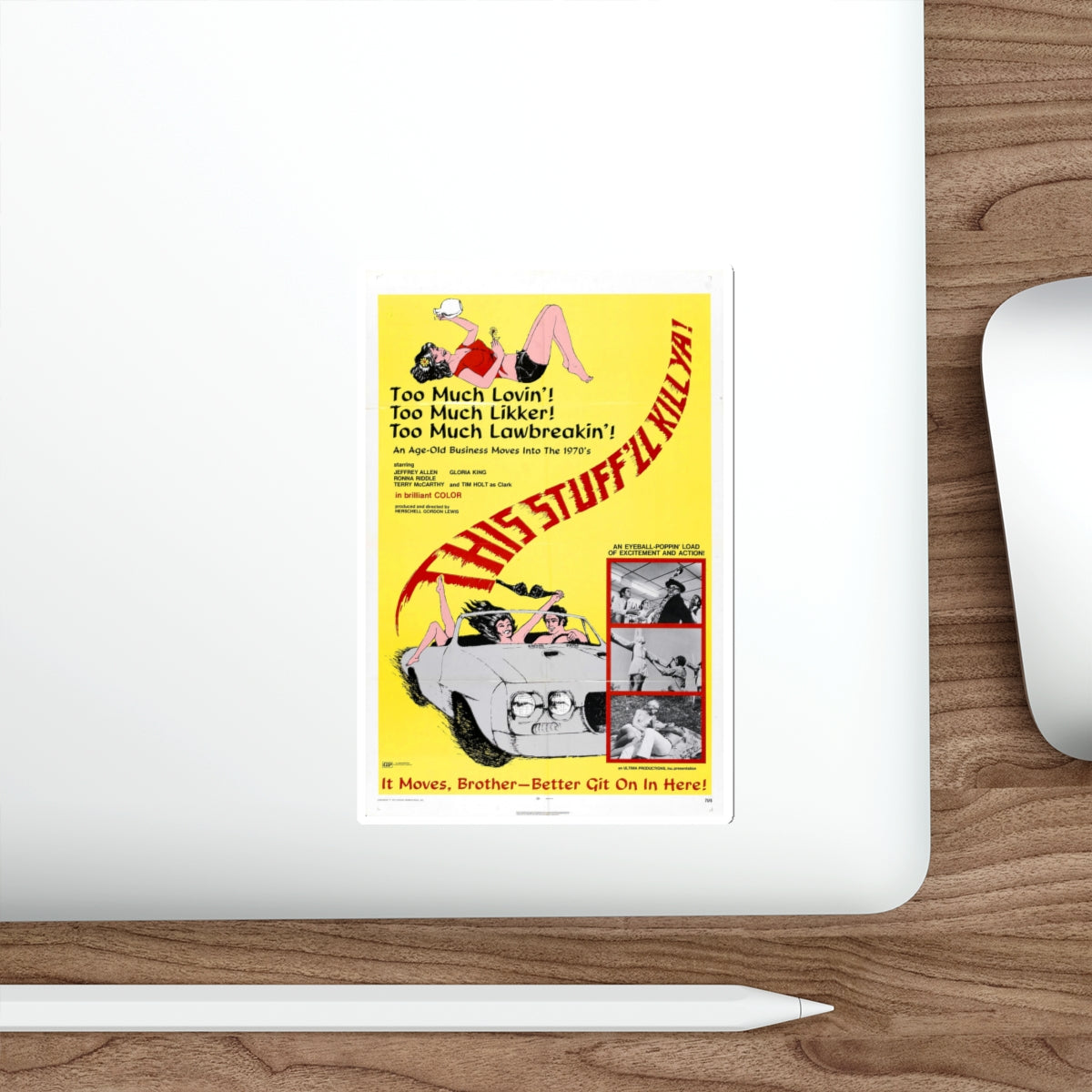 THIS STUFF'LL KILL YA! 1971 Movie Poster STICKER Vinyl Die-Cut Decal-The Sticker Space