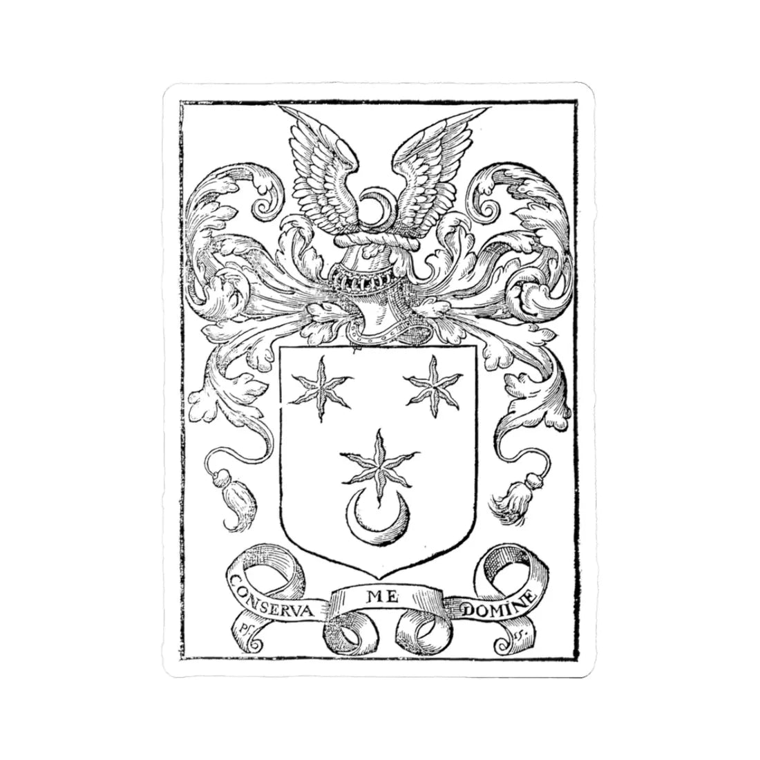 Thomas Bateman arms (England) (Coat of Arms) STICKER Vinyl Kiss-Cut Decal 3 Inch White - The Sticker Space