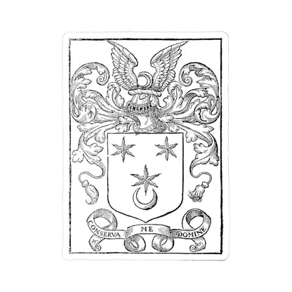 Thomas Bateman arms (England) (Coat of Arms) STICKER Vinyl Kiss-Cut Decal 4 Inch White - The Sticker Space