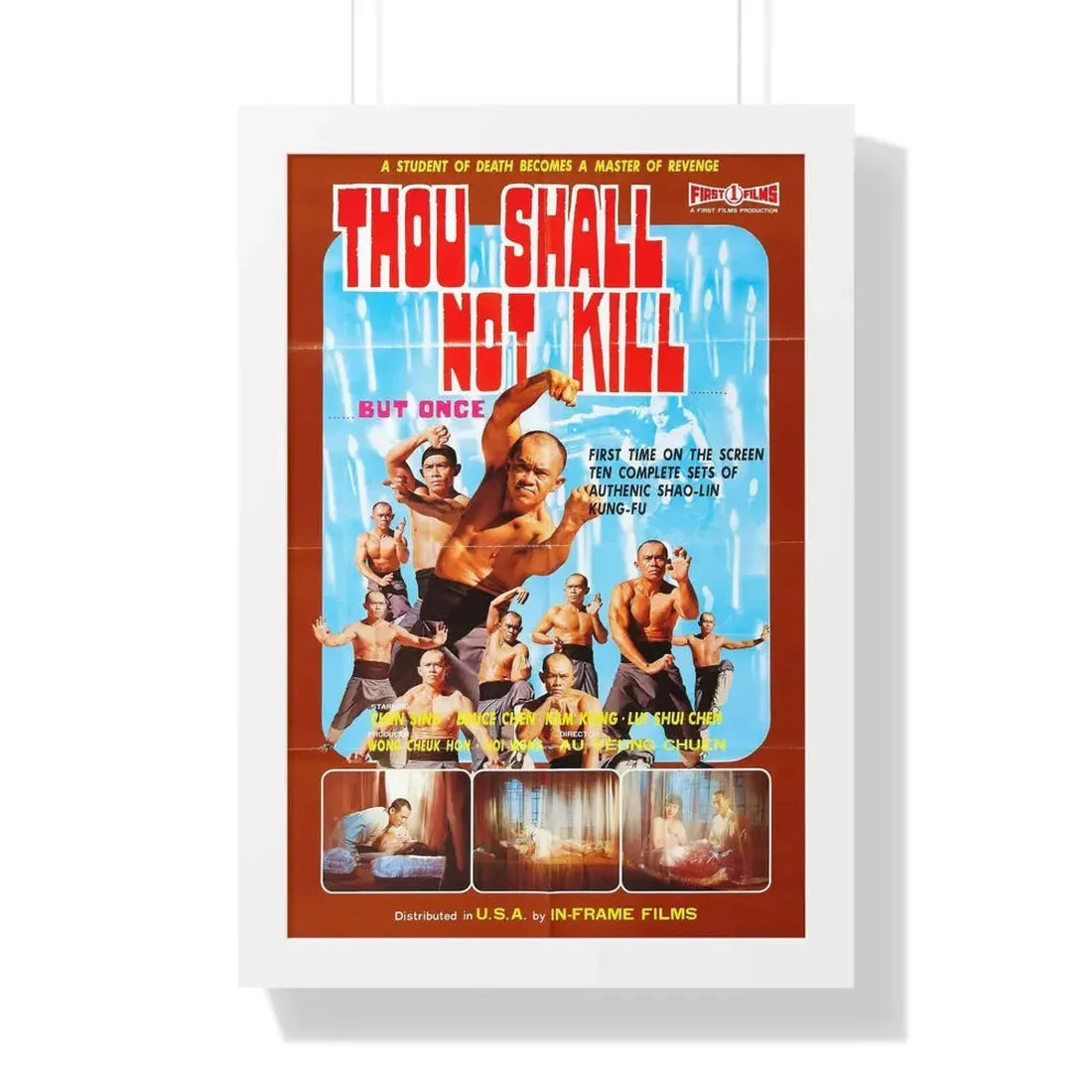 THOU SHALL NOT KILL BUT ONCE 1975 - Framed Movie Poster 16″ x 24″ White - The Sticker Space