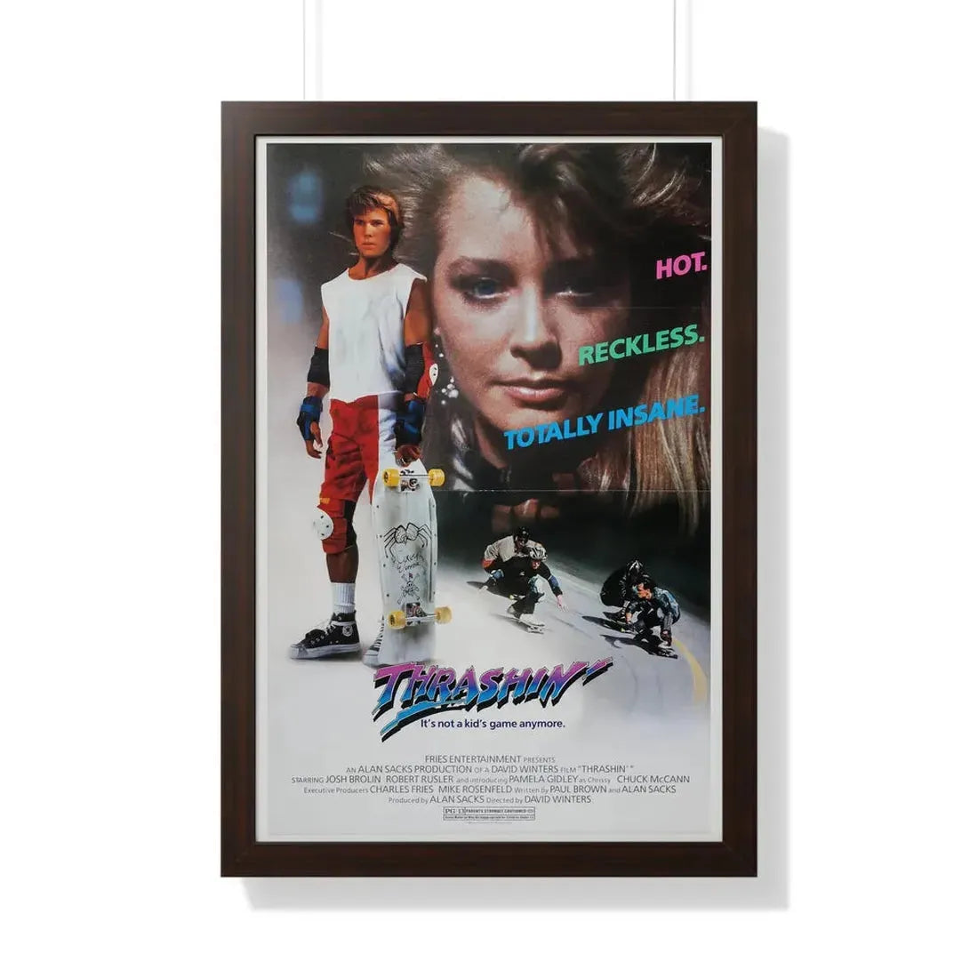 THRASHIN' 1986 - Framed Movie Poster 20" x 30" Walnut - The Sticker Space