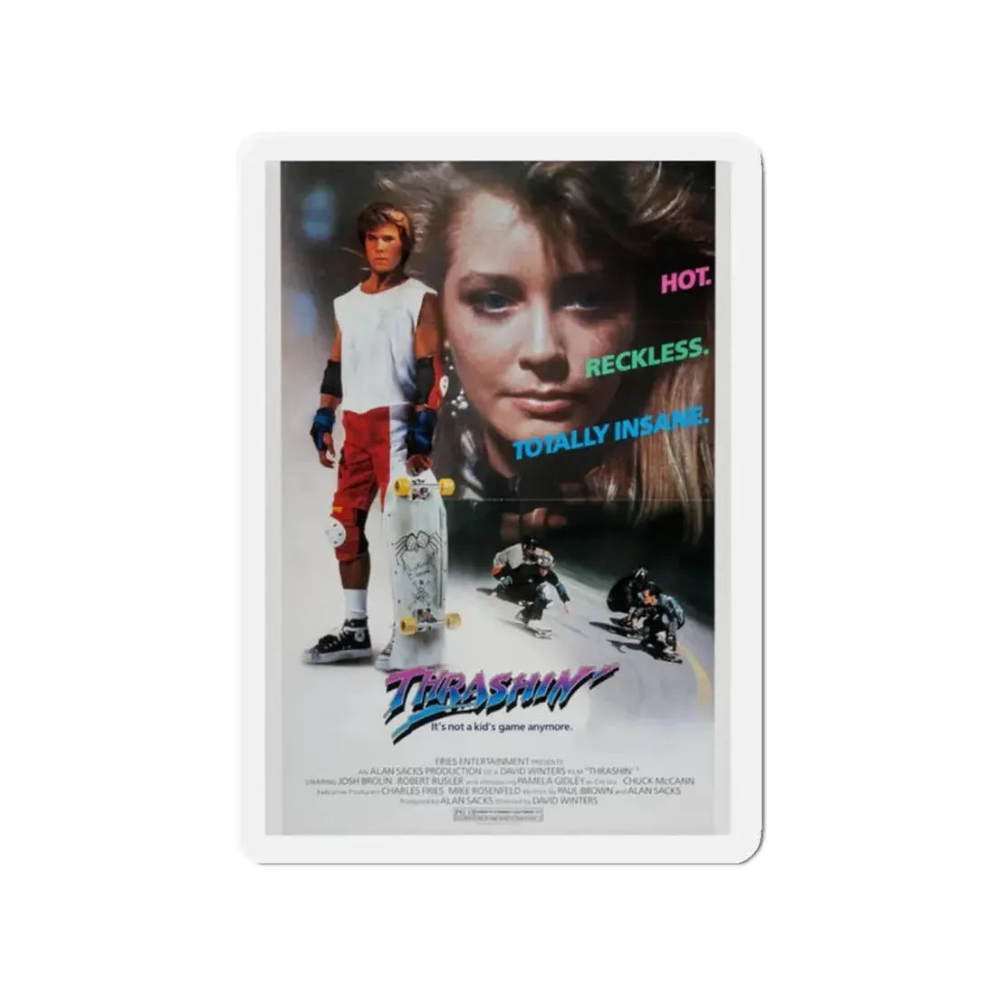 THRASHIN' 1986 Movie Poster - Refrigerator Magnet 2 Inch - The Sticker Space