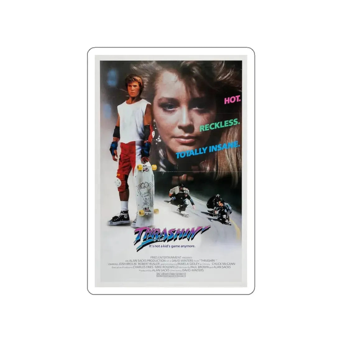 THRASHIN' 1986 Movie Poster STICKER Vinyl Die-Cut Decal 6 Inch - The Sticker Space