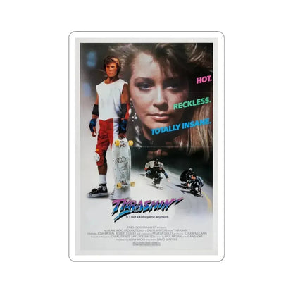 THRASHIN' 1986 Movie Poster - STICKER Vinyl Kiss-Cut Decal 6 Inch White - The Sticker Space