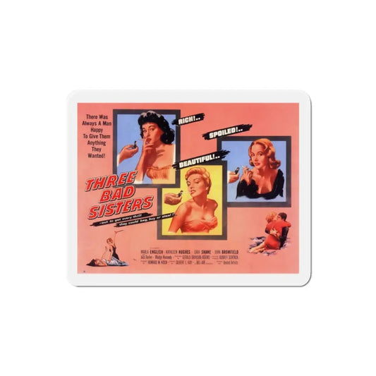 Three Bad Sisters 1956 Movie Poster Refrigerator Magnet 2 Inch - The Sticker Space