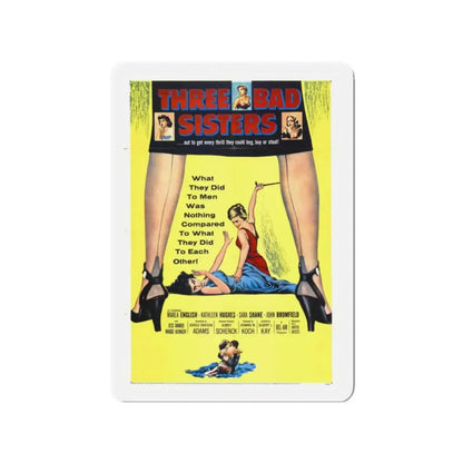 THREE BAD SISTERS 1956 Movie Poster - Refrigerator Magnet 2 Inch - The Sticker Space