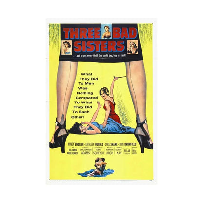 THREE BAD SISTERS 1956 - Paper Movie Poster - The Sticker Space